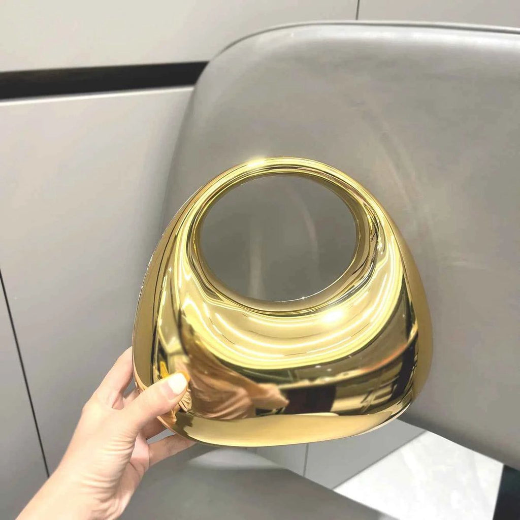 Metallic moon clutch mini