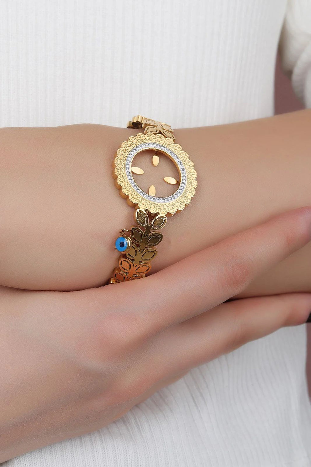 Evil eye design cuff