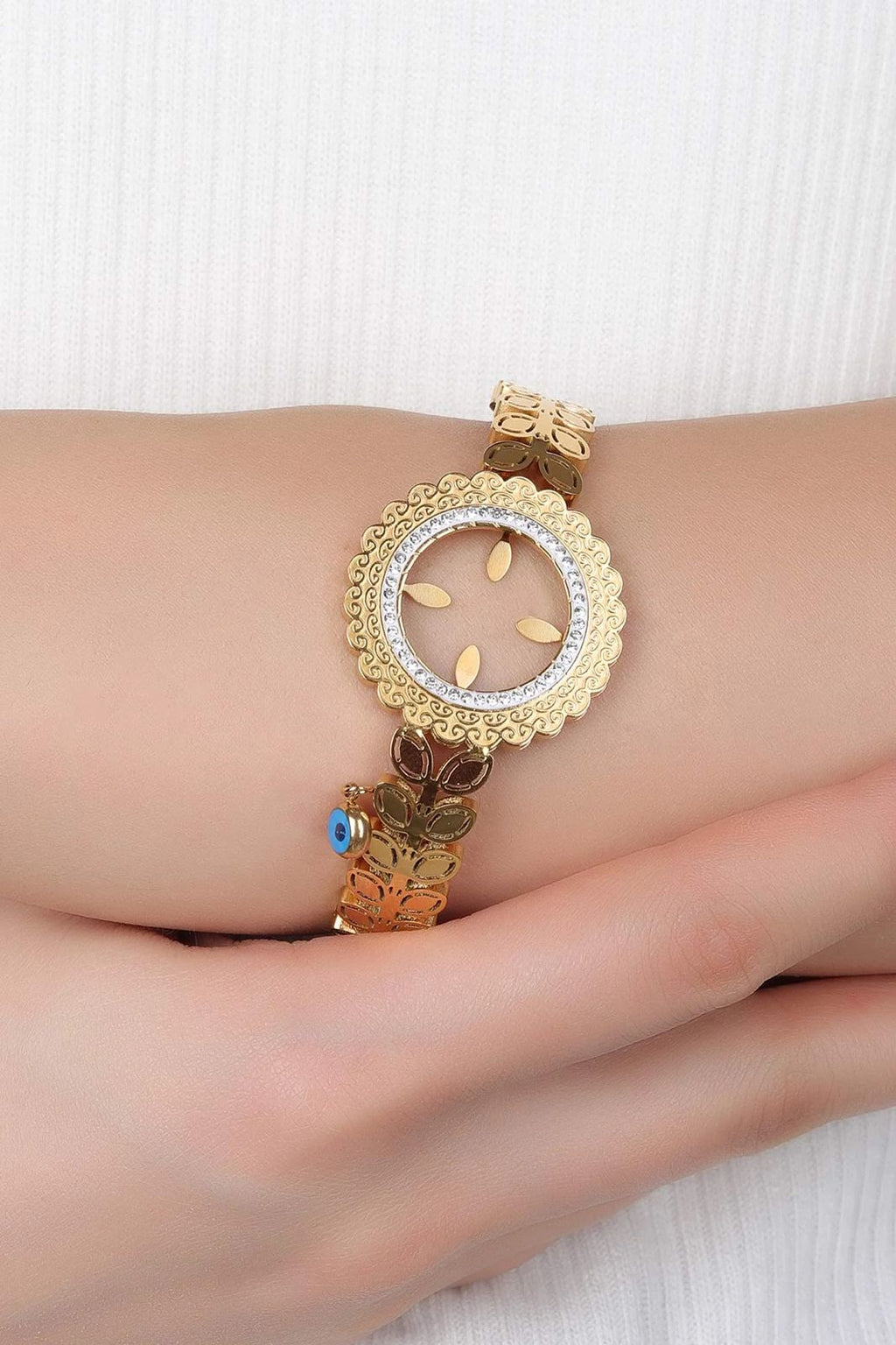 Evil eye design cuff