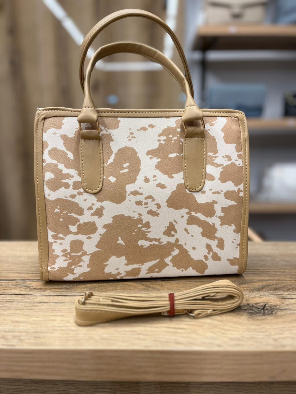 Trendy Cow Print Tote Bag