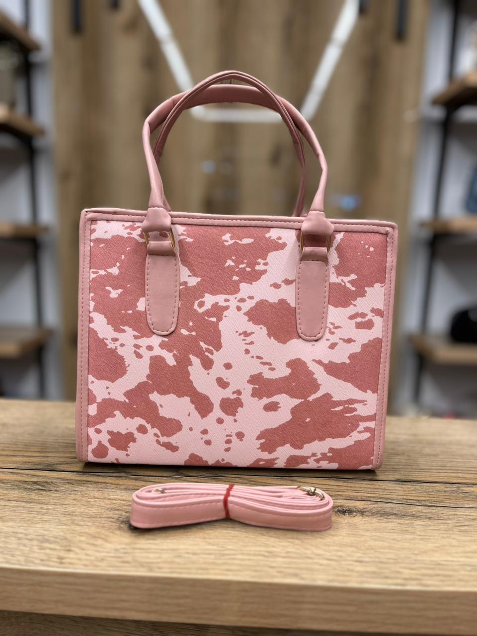 Trendy Cow Print Tote Bag