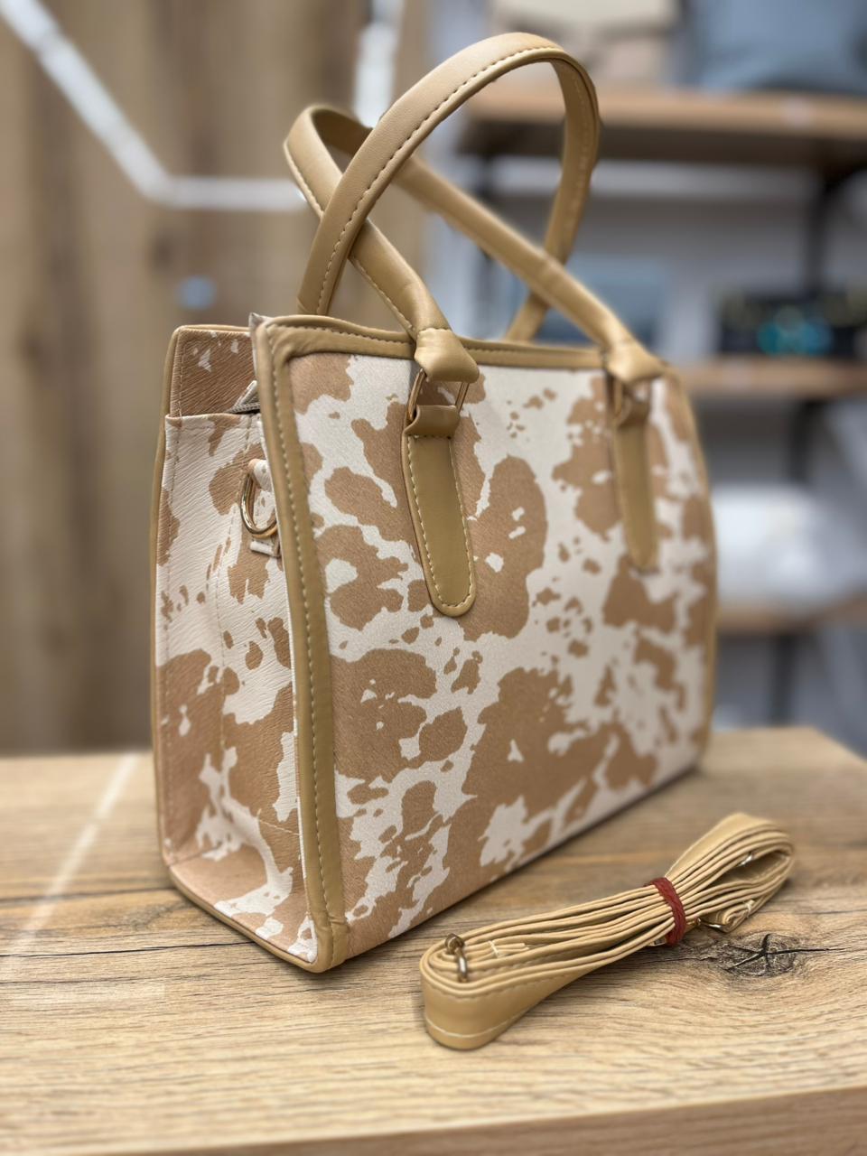 Trendy Cow Print Tote Bag